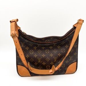 Louis Vuitton Monogram Canvas Shoulder Bag in Brown and Tan